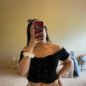 Party black crop top